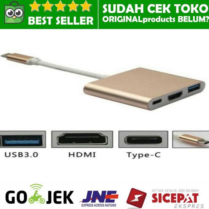 konektor converter usb type c to hdmi multiport new macbook 12 13 2016