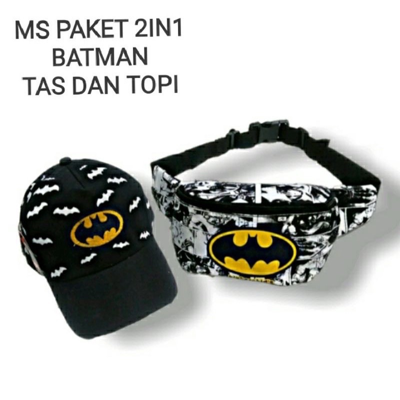 BATMAN WAISTBAG ANAK LAKI LAKI 2IN1WAISTBAG TAS SLEMPANG ANAK