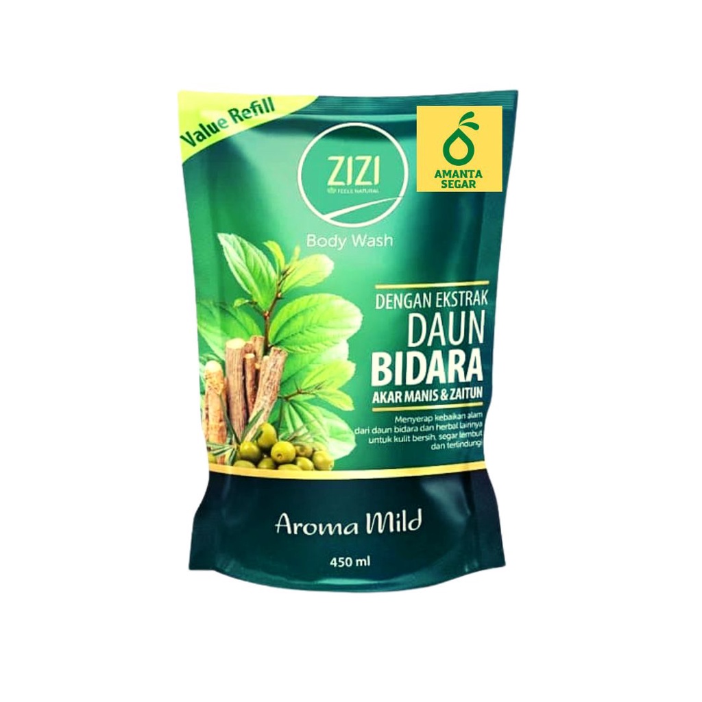 Zizi Bodywash Value Refill Sabun Herbal Ekstrak Daun Bidara Sabun Cair 450 ml