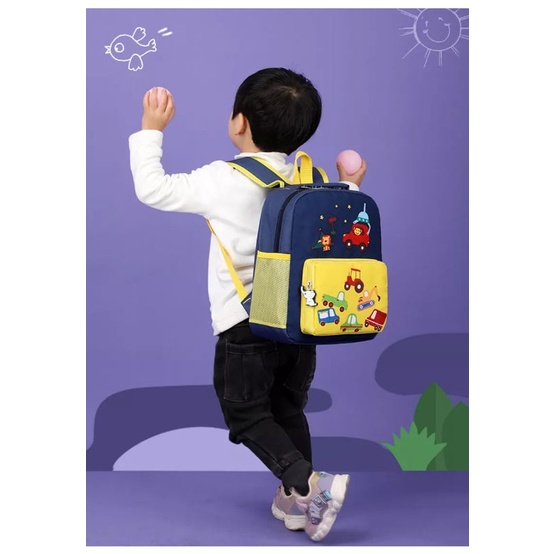 Mochillastore - Tas Sekolah Backpak anak Tk - SD - PAUD Modis Anak-Anak Gambar Dunia Hewan Kartun Lucu Ransel Laki Perempuan