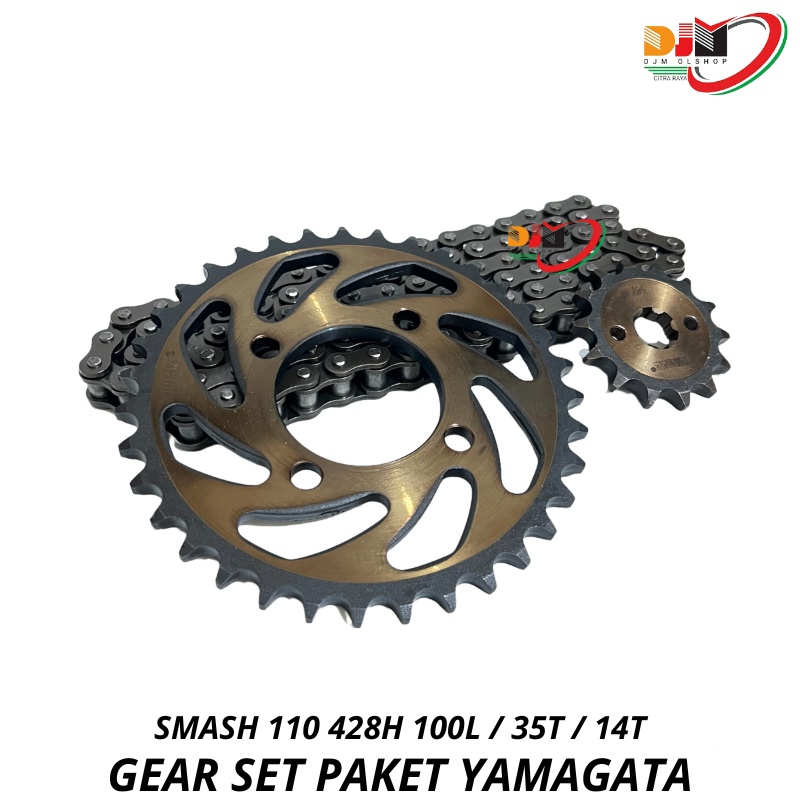 Gear Set Paket SMASH 428H 100L 35T 14T Original Yamagata