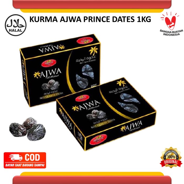 

Kurma Terbaru - Kurma Ajwa Prince Dates Premium 1Kg Kurma Nabi Asli Original