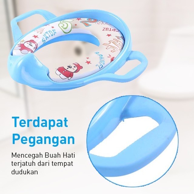 toilet seat anak baby flow soft potty ring closet handle pengangan