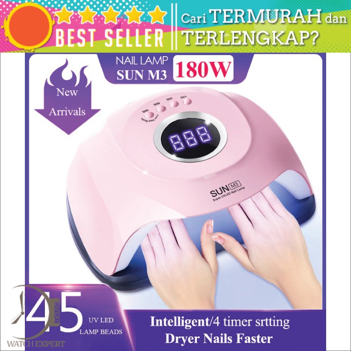 BISA COD Alat Kecantikan Pengering Kutek Kuku UV LED Nail Dryer 45LED 180W - RainSolid SUN-M3