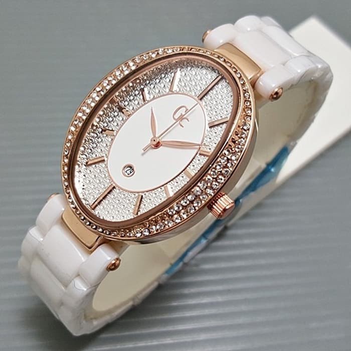 Jam Tangan Wanita / Cewek Gc Keramik Sky11 White