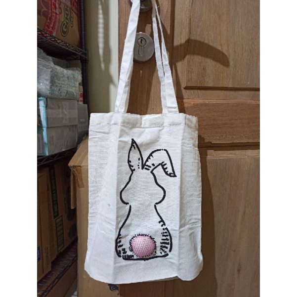 Totebag Kain Karakter Kelinci/ Es Krim Lucu