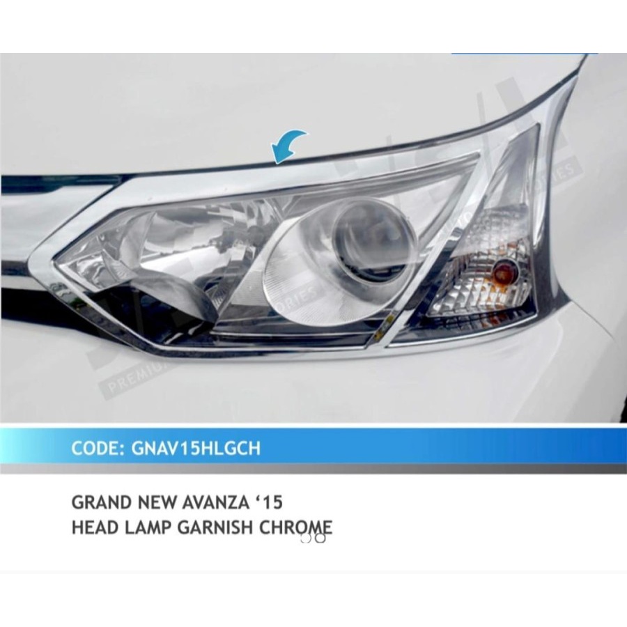 Garnis Lampu Depan Grand All New Avanza 2015-2018 Chrome