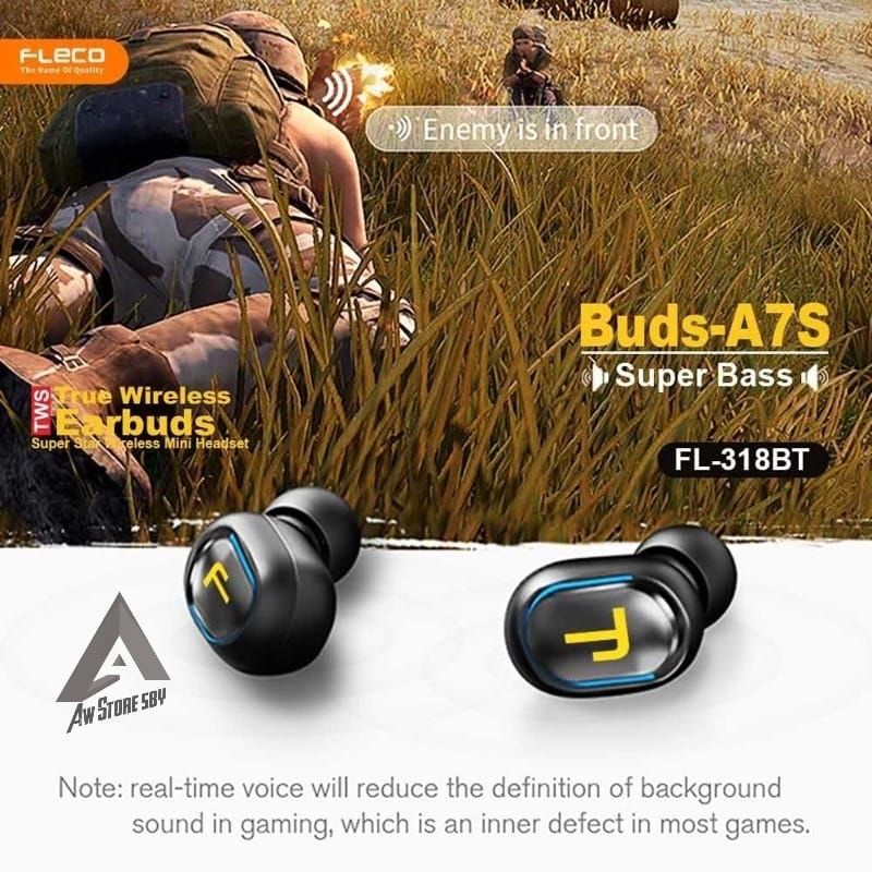 [F318] EARPHONE WIRELESS SUPER BASS HEADSET BLUETOOTH TWS BUDS A-7S