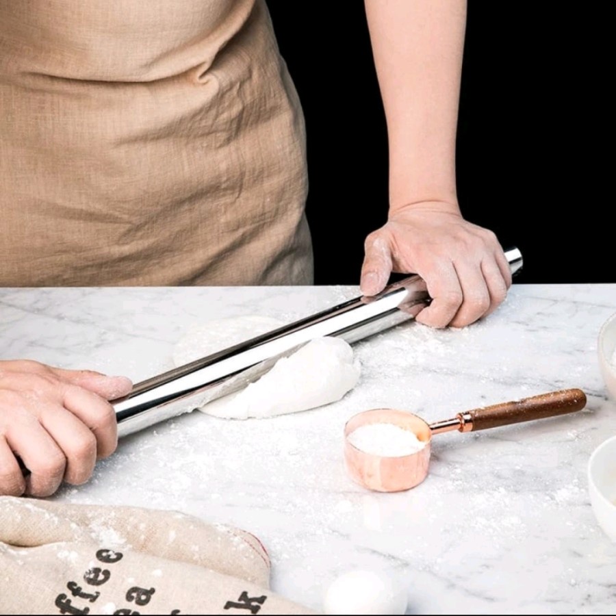 Rolling Pin Penggiling Adonan Stainless SUS 304 Premium Pemipih Besi