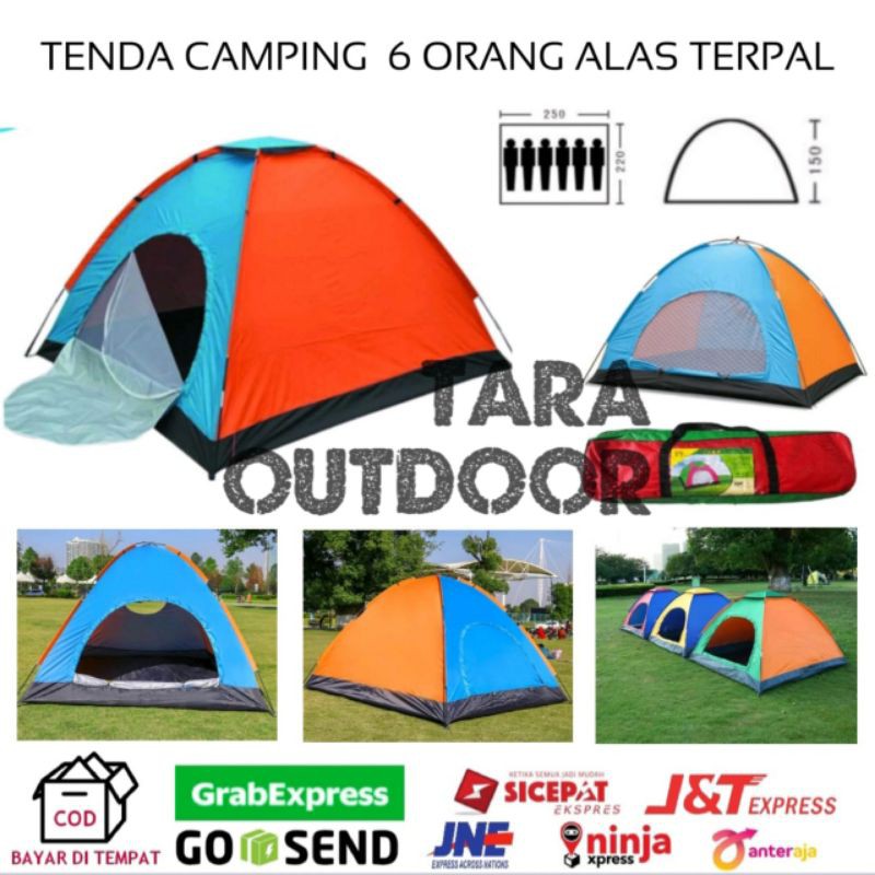 Tenda Camping 6 Orang Alas Terpal