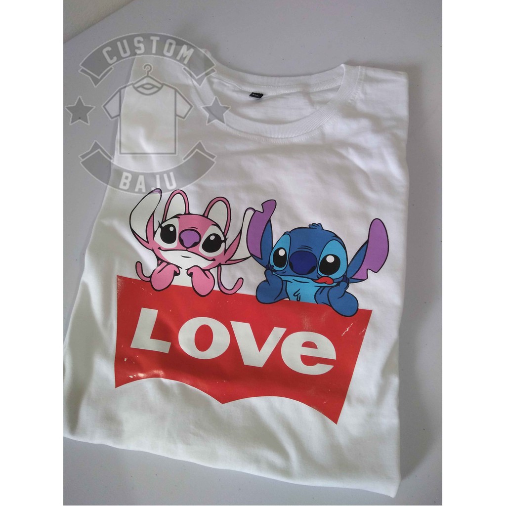 Kaos Couple Stitch Angel X Levis Love
