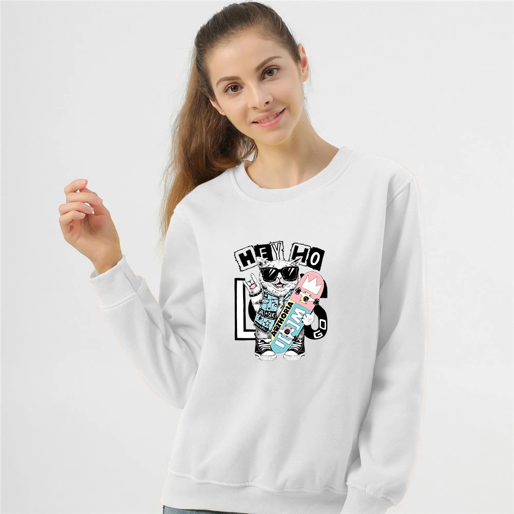 Crewneck Wanita Hey HoCat Sweater wanita size M-XXL