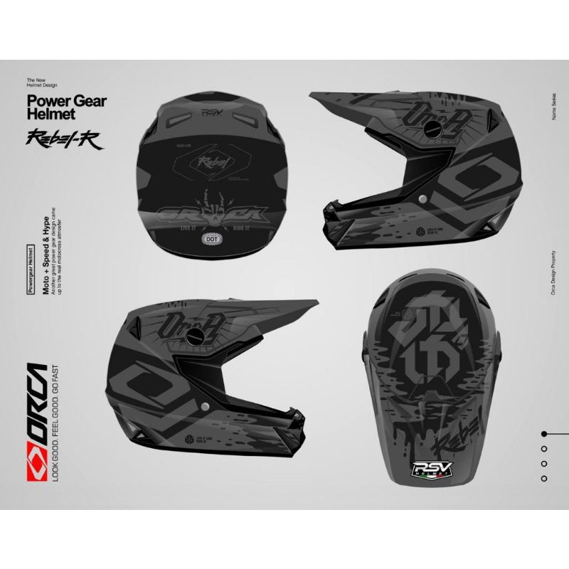 HELM ORCA SERIES REBEL-R ORIGINAL - HITAM