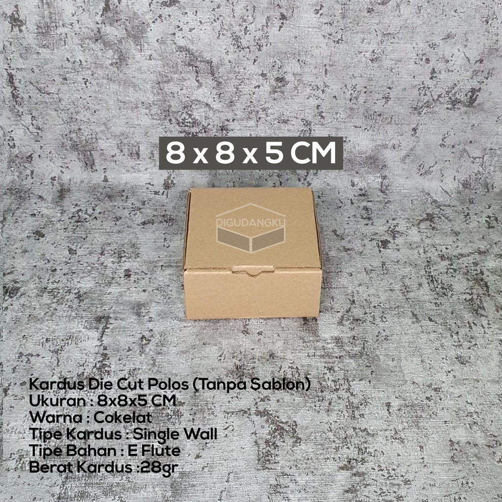 

PAKET Kardus Die Cut Box 8x8x5 cm (Isi 10) | Kotak Kado / Kotak Hampers Box Packaging Model Pizza Box Digudangku