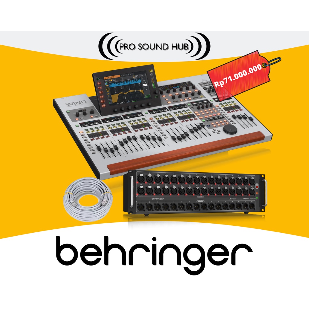 Paket Behringer WING + Snake Cable Digital S32 + Kabel LAN CAT6 75m 75 meter Hemat Full 32 Channel