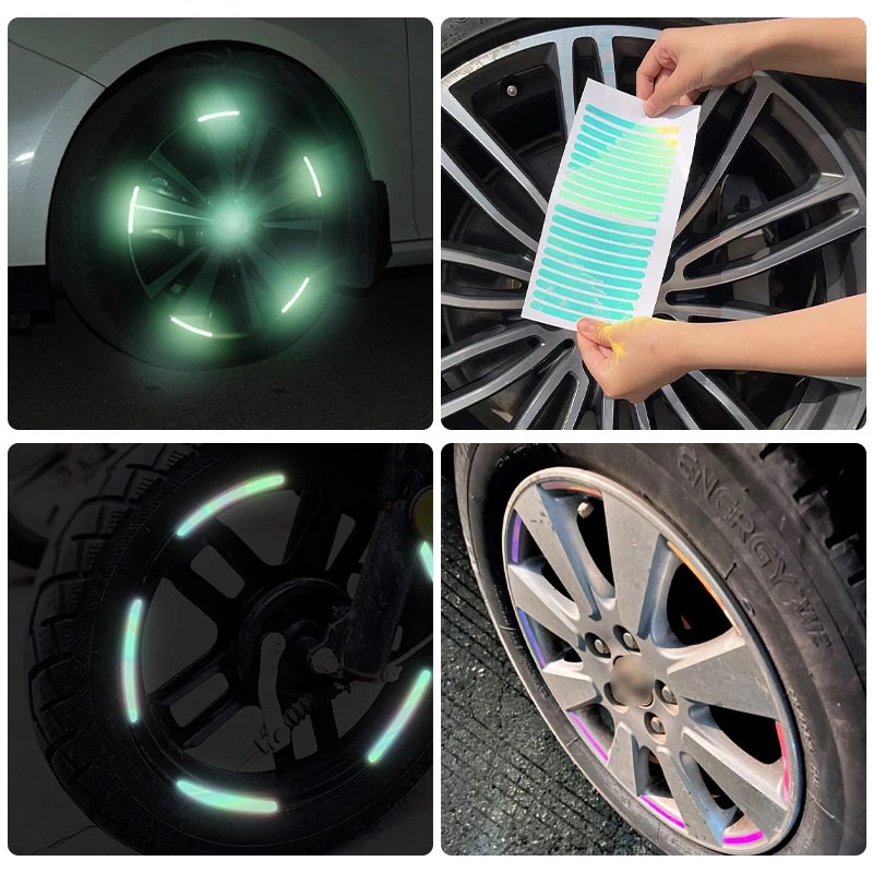 Stiker Strip Reflektor Luminous Warna-Warni Untuk Velg Mobil / Motor / Sepeda