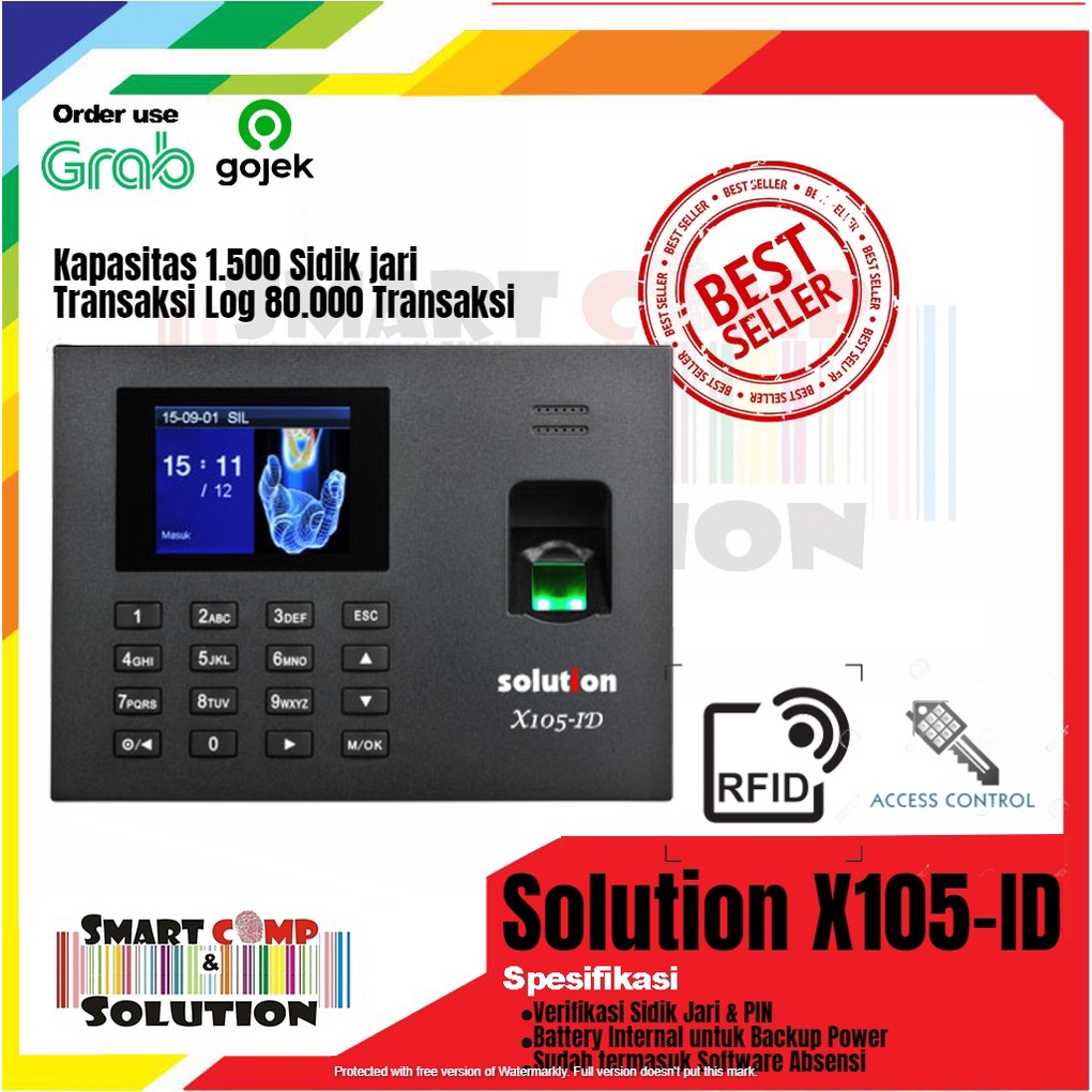 Mesin Absensi / Fingerprint Solution X105 RFID