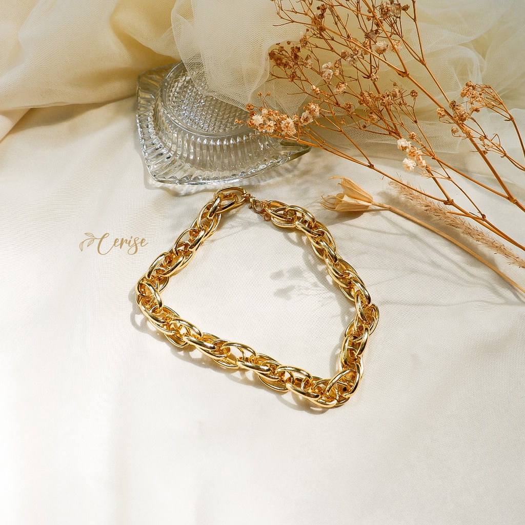 Kimberly Necklace | Kalung choker rantai emas gold korea cantik aksesoris wanita trendy stylish