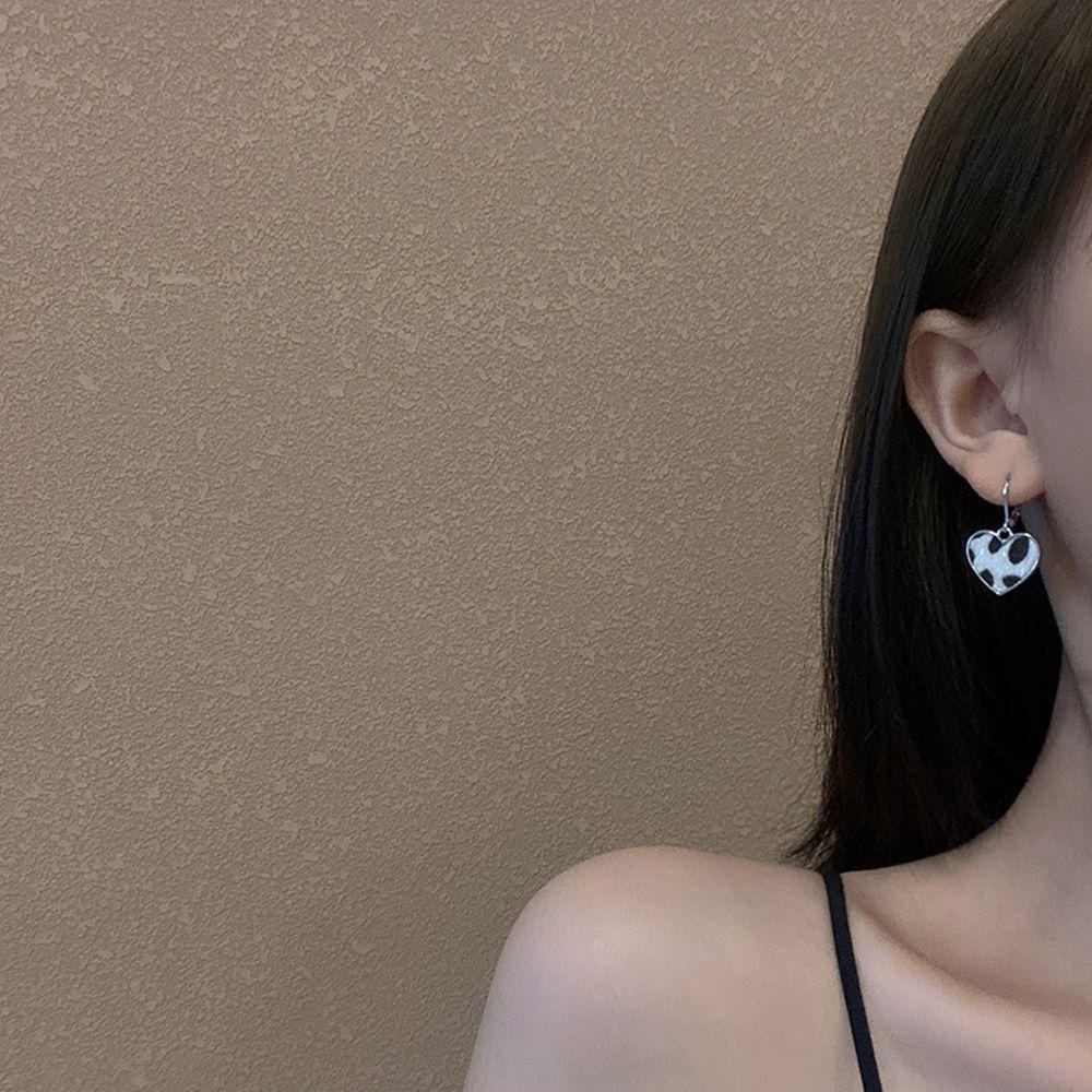 Preva Anting Korea Perhiasan Hadiah Trendi Cinta Hati Wanita Gadis Leopard Hoop Earring