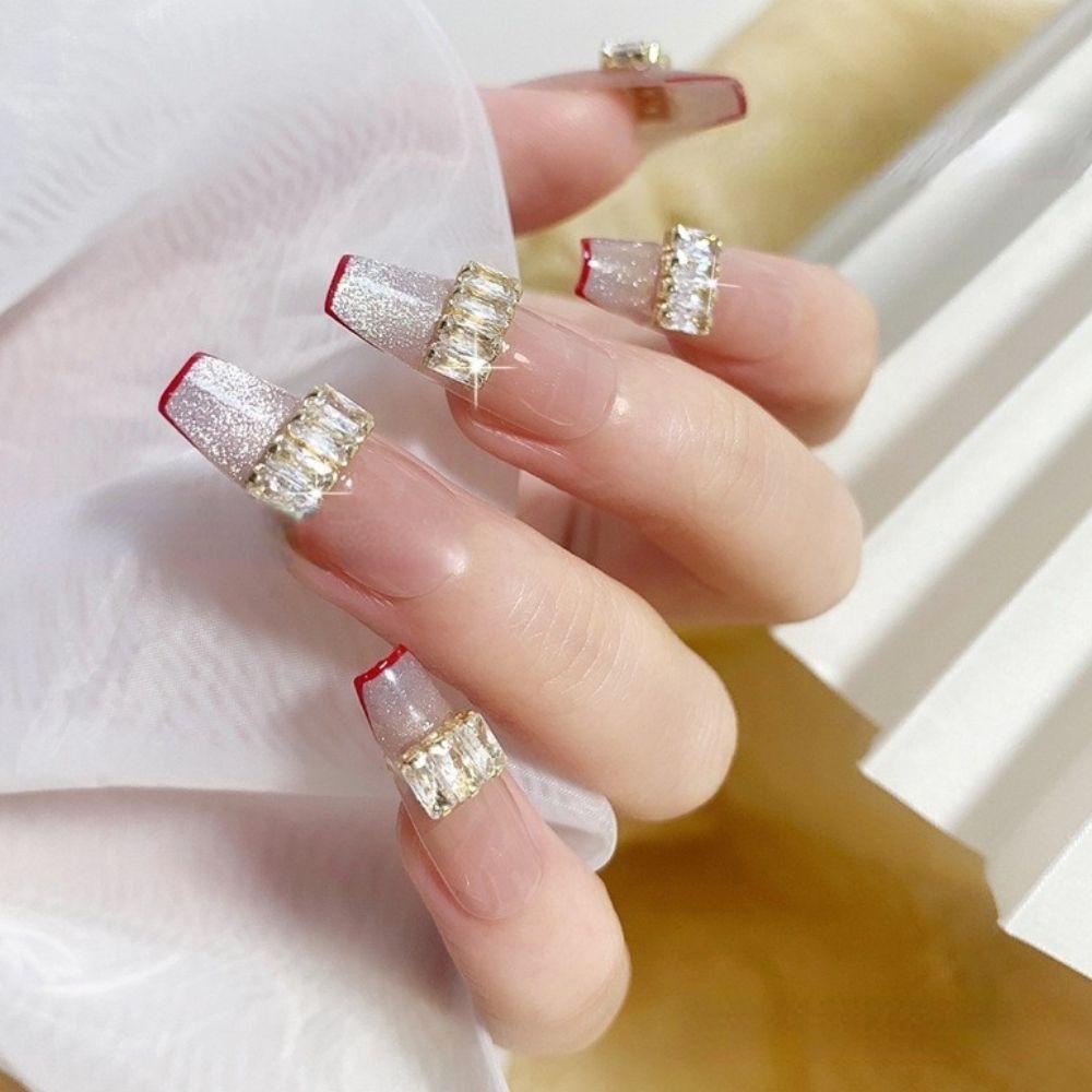 Mxbeauty Kuku Zirkon Rantai Fashion Gadis Wanita Emas Perak Manikur Aksesoris DIY Perhiasan Nail Art Charms