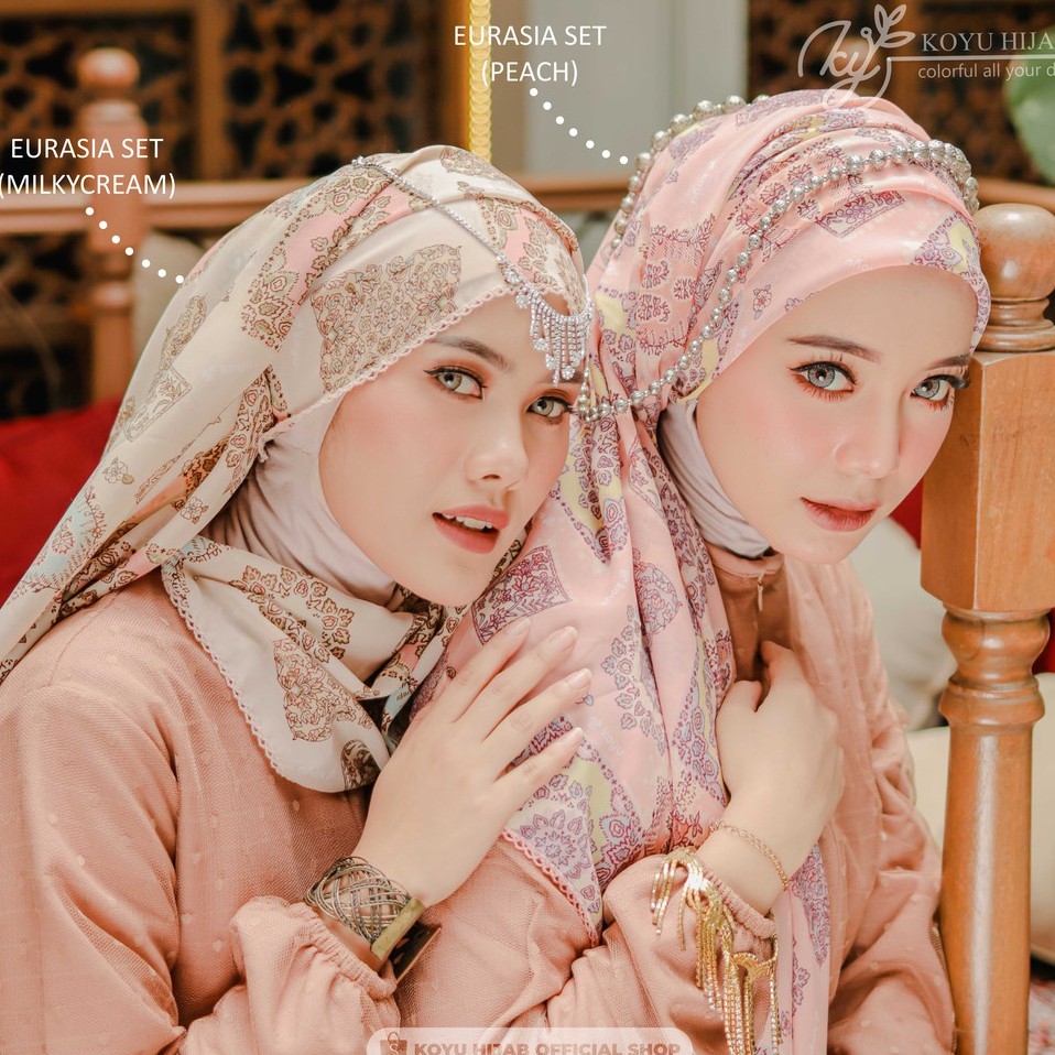 Koyu Hijab Segiempat Eurasia Scraft Set Premium Turkey Series