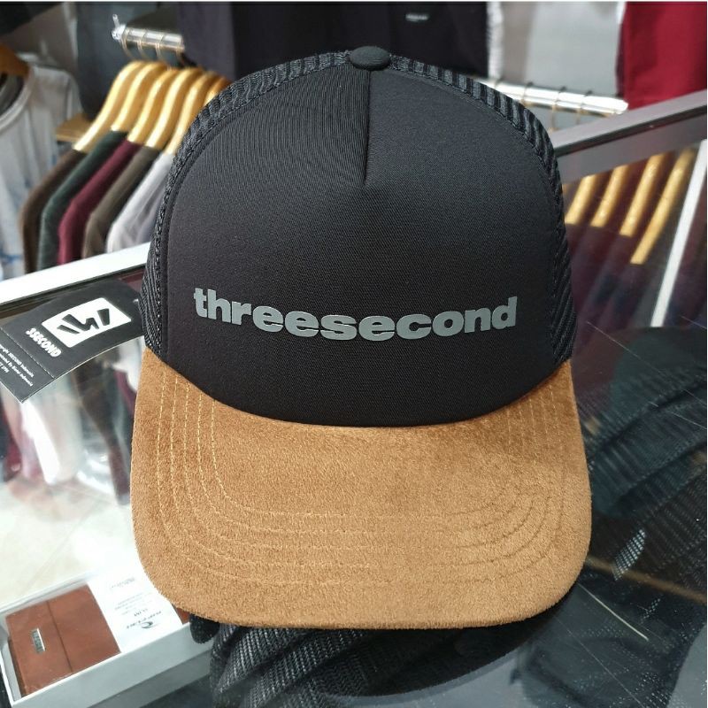 Topi 3second Original Simple Logo Black Brown Favorit