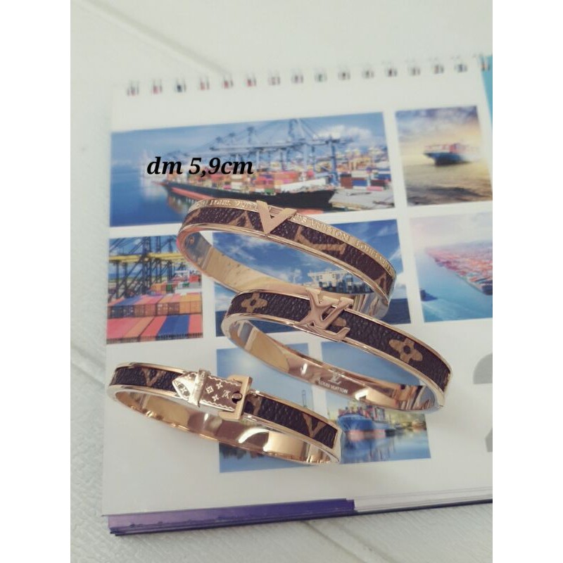 Bangle lv titanium 18k / gelang lv asli titanium / gelang titanium lv / gelang lv titanium rose gold