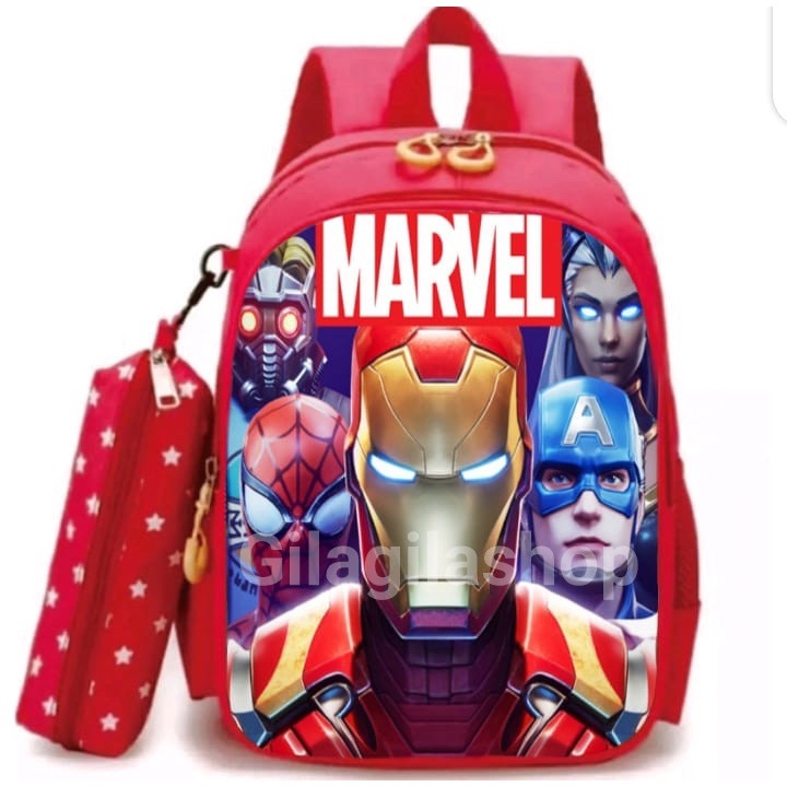 GGS Tas Ransel Sekolah Anak Marvel Lucu Tas Ransel Kain NILON Backpack Untuk Ransel Cowok Tas Ransel Backpack anak lakikali 2022