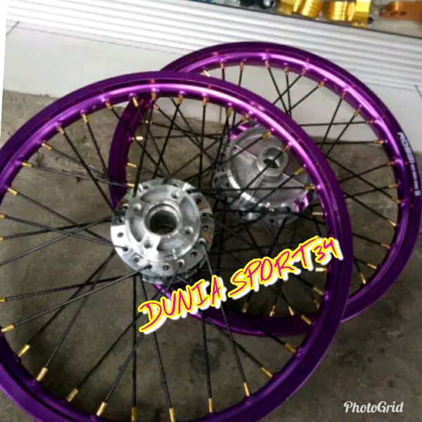 TOPPP sepaket velg rossi jari jari set tromol bonus piringan cakram depan belakang satria fu