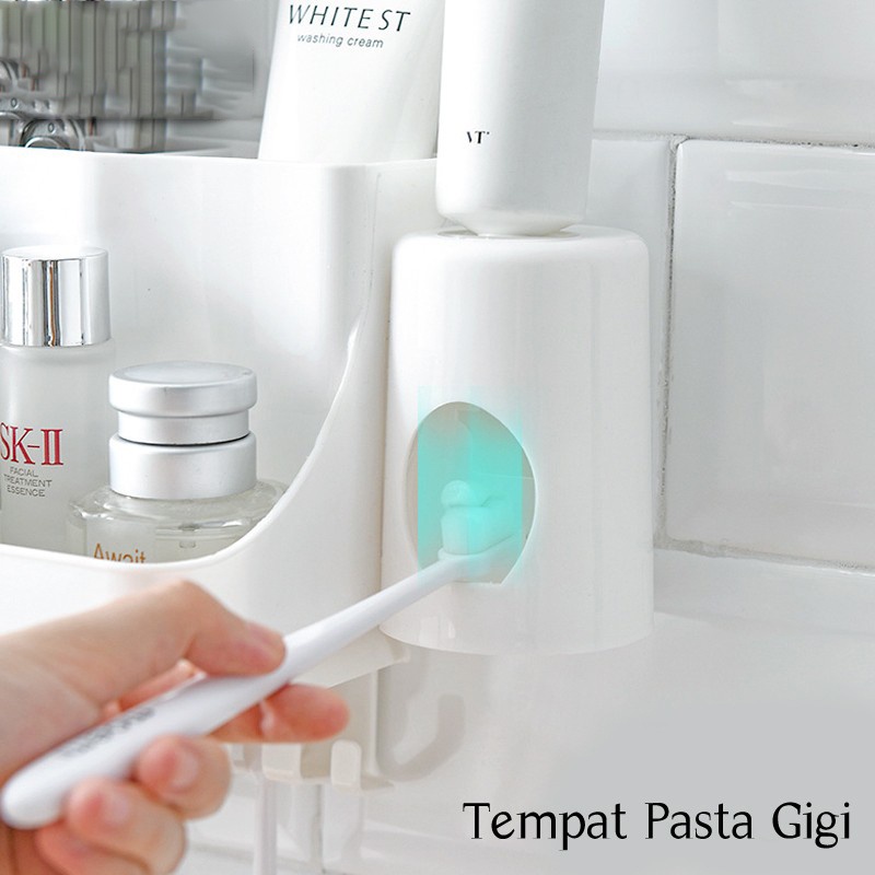 【COD+Pengiriman Cepat】YUN Rak Sikat Gigi Kamar Mandi Tooth Brush Hanger Organizer 2/4 Cup Set Plastik Rak Sikat Gigi  Organizer Tempat Sikat Gigi Dispenser Odol Rak Kamar Mandi Tempat Sabun Squeeze Toothpaste Artifact