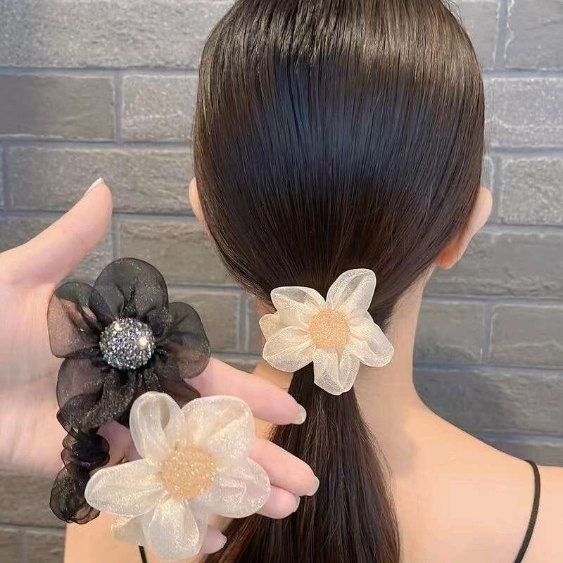 IKAT RAMBUT BUNGA Korea dengan hiasan bunga matahari aksesoris fashion import