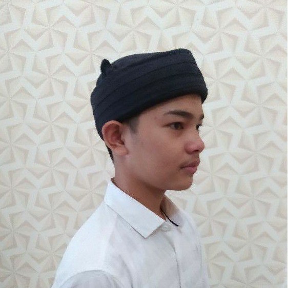 Blangkon Candra Sumirat Premium Hitam Polos-Totopong Iket Sunda Candra Sumirat