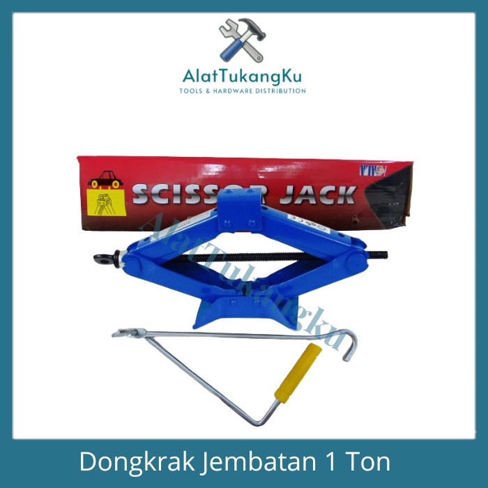 Dongkrak Jembatan Mobil Manual 1 Ton Scissor Jacks Car Universal / Dongkrak Mobil Model Jembatan