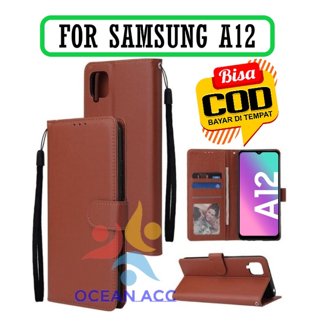DOMPET HP UNTUK SAMSUNG A12 (2020) NEW LEATHER FLIP CASE SAMSUNG A12 (2020) NEW