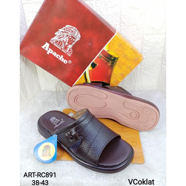 sandal kulit asli pria apache 891