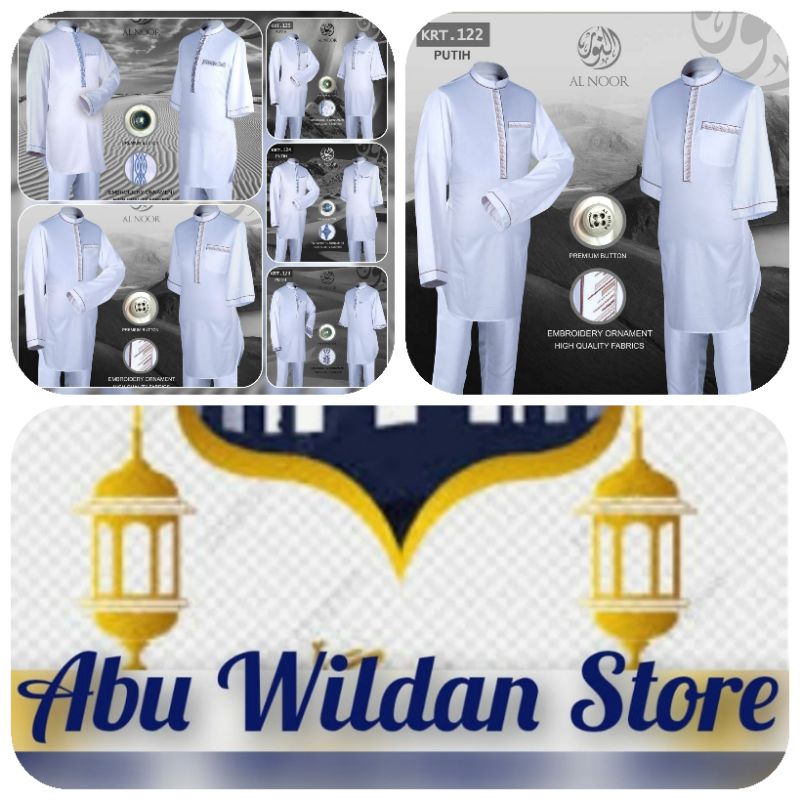 Stelan Kurta AL NOOR EKSLUSIF Khusus Putih (Baju & Celana) Dewasa
