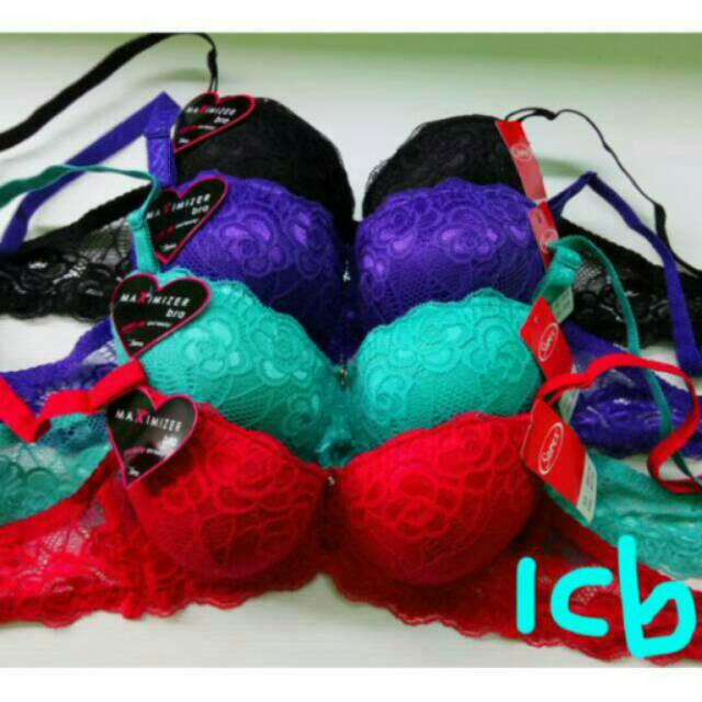 Sorex push up bra original red 34 busa kawat brukat mewah