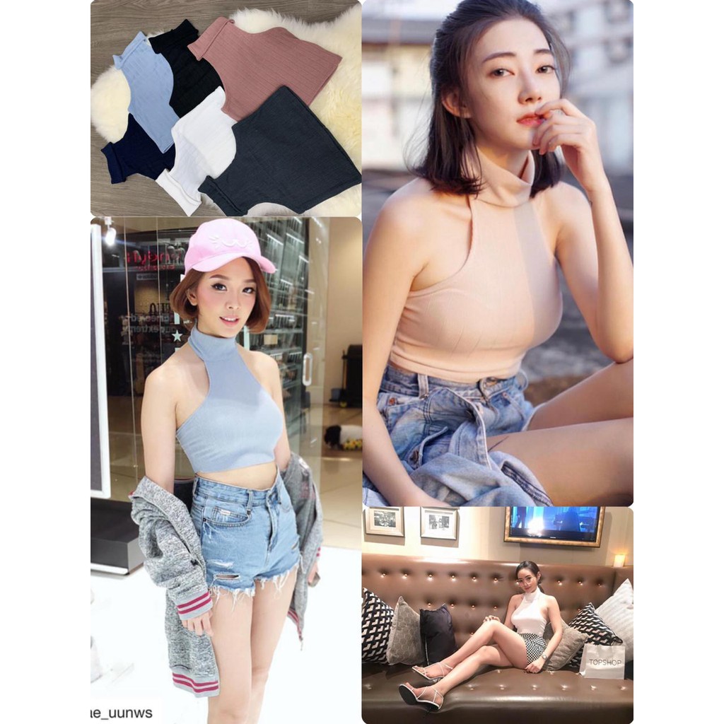 Atasan Crop Top Wanita Baju Kaos Import Bangkok Premium BK