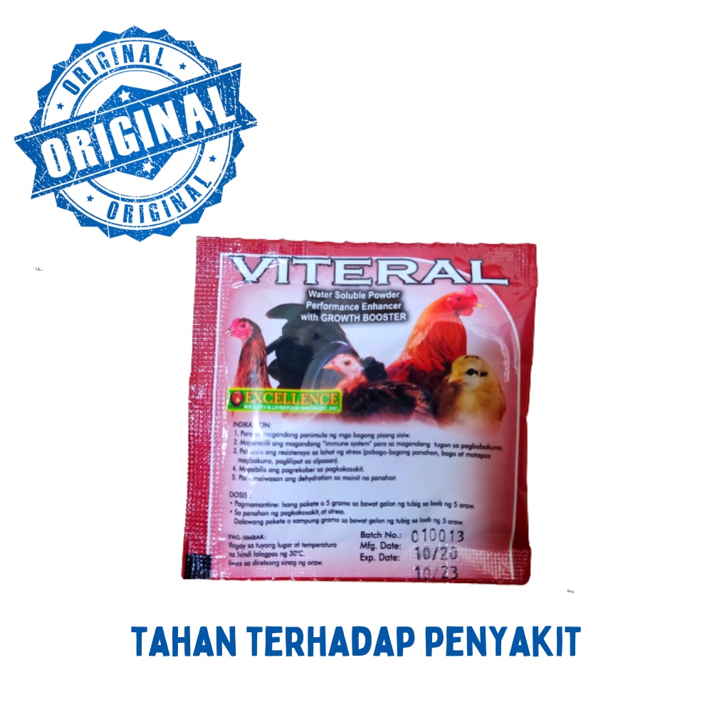 Vitamin Ayam Phillipines VITERAL (1 sachet) Obat Suplemen Multivitamin Ayam