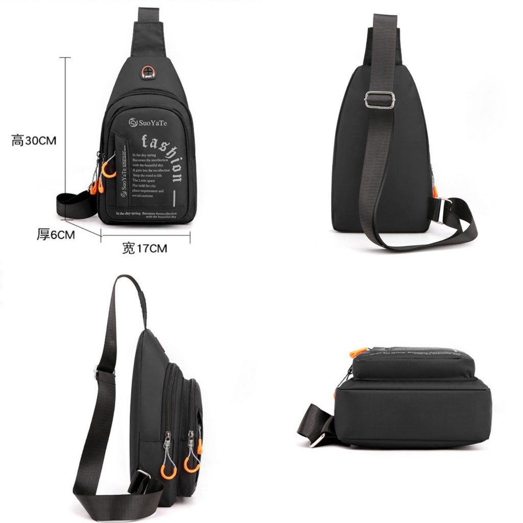 TAS SELEMPANG PRIA ANTI AIR PREMIUM HITAM TA526B5 CHAMBER WAISTBAG COWOK KEREN BAHU DADA PUNGGUNG IMPORT SIMPLE KEKINIAN REMAJA LAKI BATAM BRANDED FASHION DISTRO