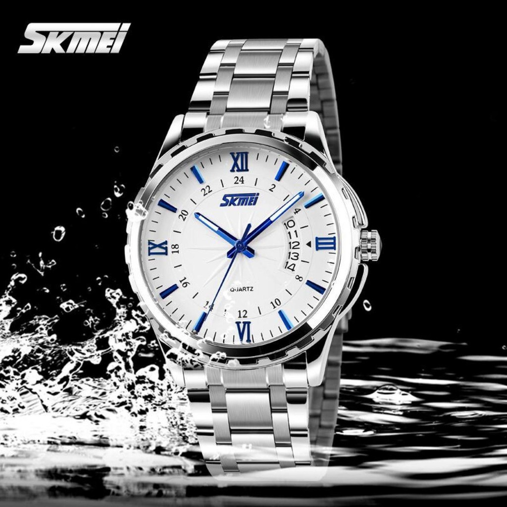 SKMEI Jam Tangan Analog Pria JT 17 Jam Cowok Stainless Steel Waterproof Berkualitas Stylish Unik