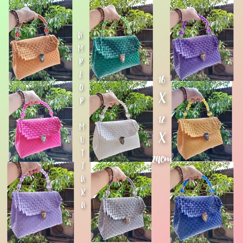 

Tas anyam jali premium asli bali amplop mutiara