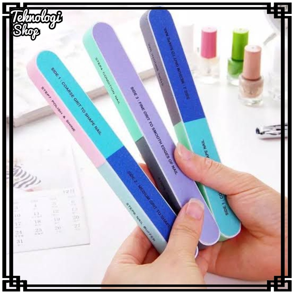 Alat Amplas Kikir Kuku Manicure Pedicure Nail Buffer Shiner 7in1