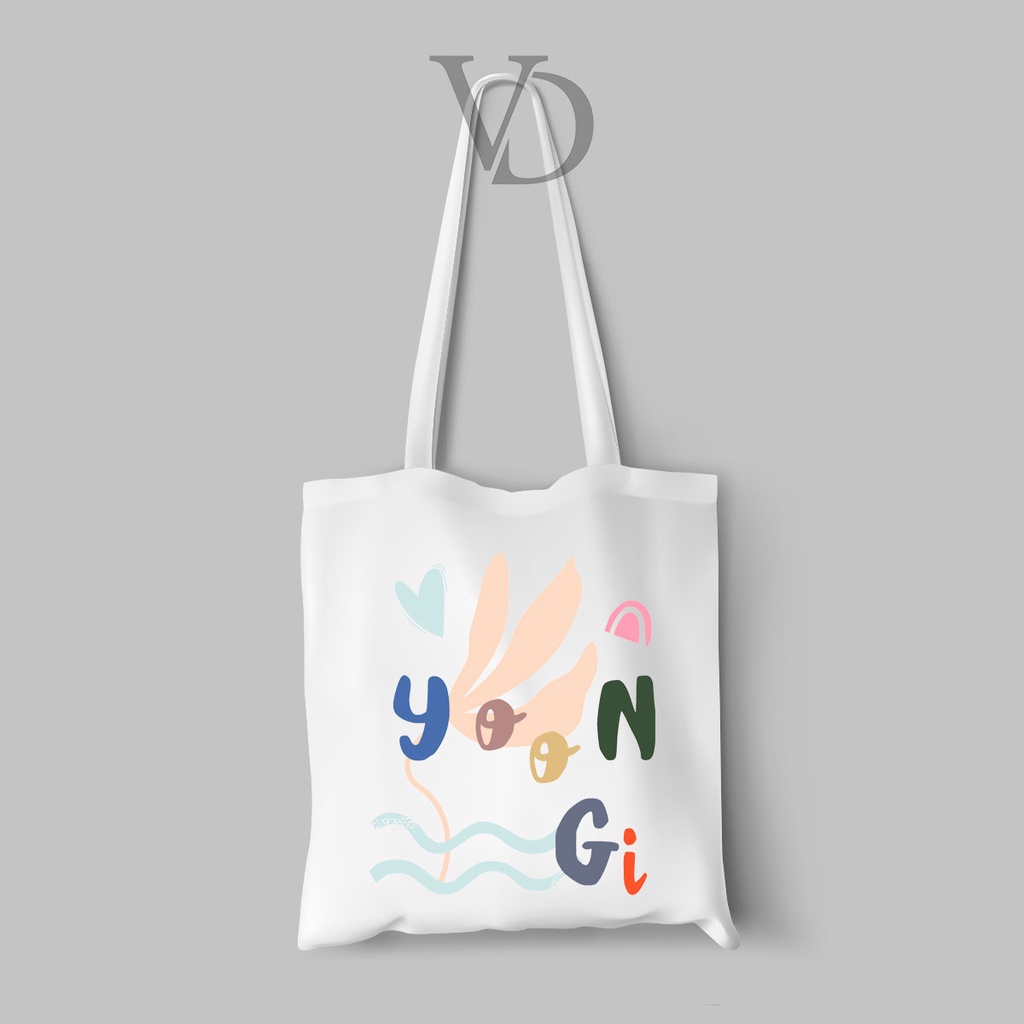 ARMY Tote bag totebag Kanvas Bergambar Tulisan Nama member KPOP