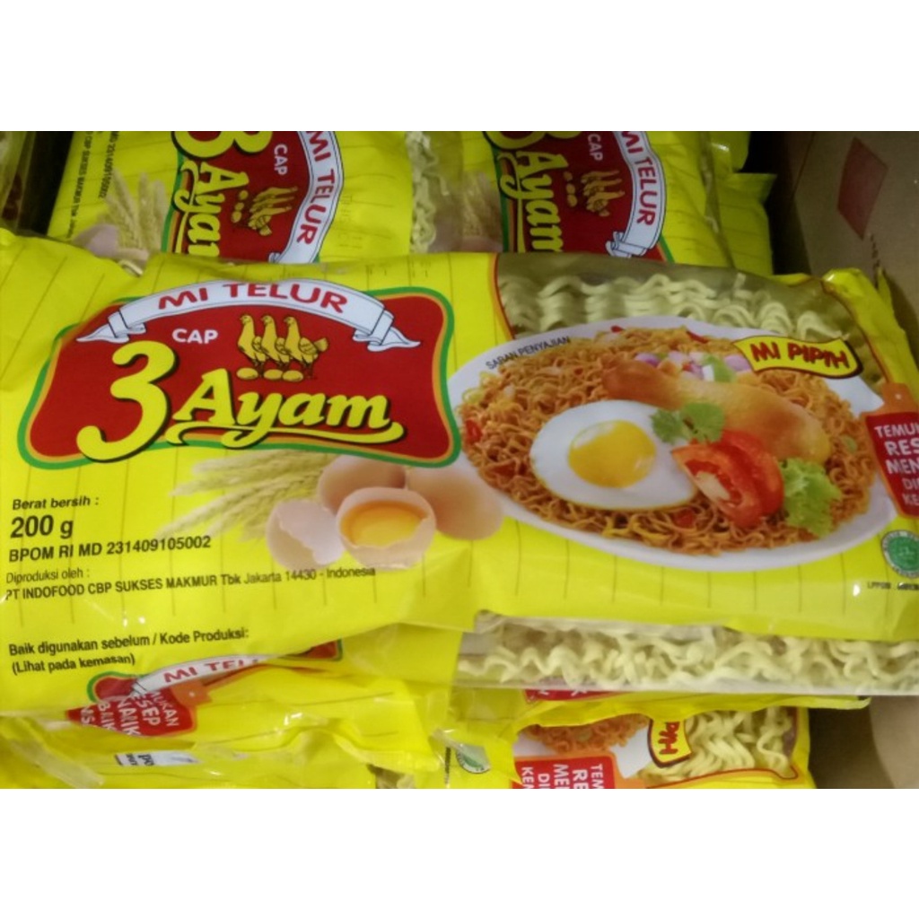 Mie Telur 3Ayam 200gr Mie Telor 3 Ayam