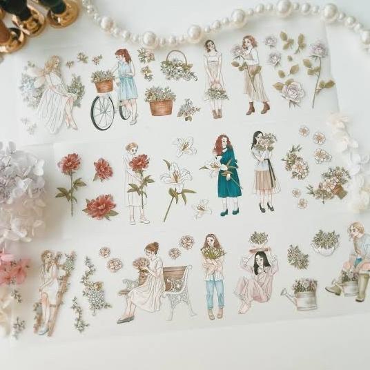 

(BISA COD) Journal Pages x Windry Ramadhina - Bouquets PET Tape (FULL ROLL) OBRAL Kode 663