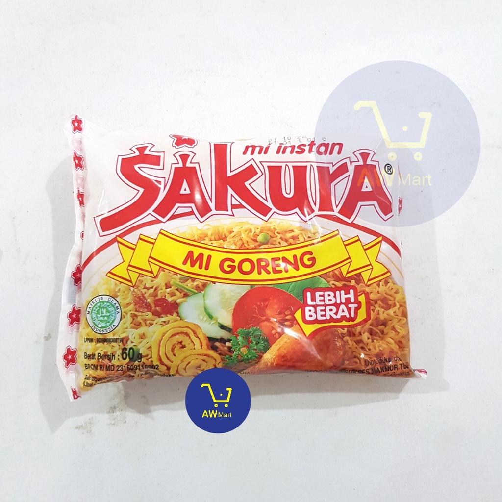 MIE SAKURA 60 GRAM GORENG -  MIE INSTAN SAKURA 60GR