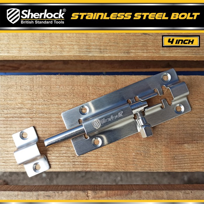 Grendel Slot Kunci Pintu 4 inch / Sherlock Stainless Steel