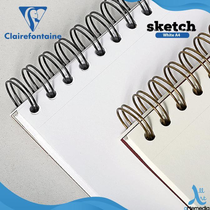 

Kusus Hari Ini Buku Sketsa Clairefontaine A4 Sketch White Wire Bound Sketchbook Gilaa!!!