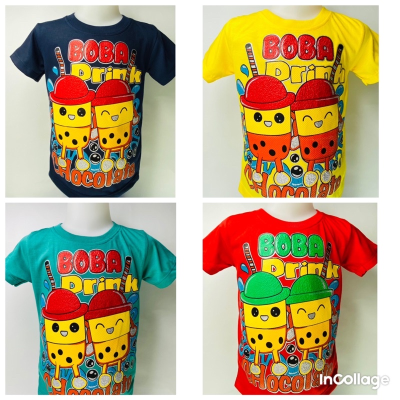 Kaos anak laki-laki-kaos BOBA DRINK 1-10 tahun